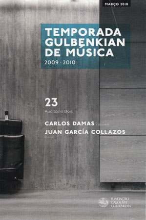 Programa de concerto na Gulbenkian